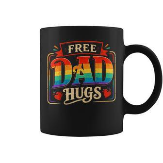 Free Dad Hugs Gay Rainbow Pride Lgbtq Proud Father Daddy Coffee Mug - Thegiftio UK