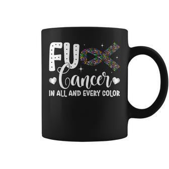 Fuck Cancer In All And Every Color Cancer Awareness Ribbons Coffee Mug - Thegiftio UK