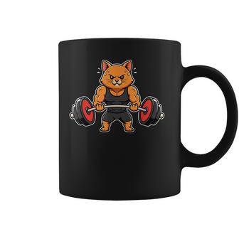 Fuerte Levantamiento De Pesas Gato Gimnasio Fitness Taza de café - Regaloses