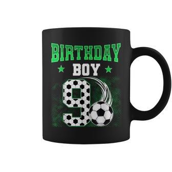 9Th Birthday Boy Soccer Theme Party 9 Year Old Kids Coffee Mug - Monsterry UK
