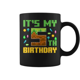 Birthday Boy It's My 5Th Birthday Video Game Pixel Coffee Mug - Thegiftio UK