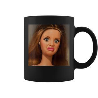 Disgusting Doll Face Meme Hilarious Sarcastic Brainrot Coffee Mug - Thegiftio UK