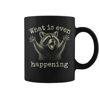 Raccoon Vintage What Is Even Happening Meme Animal Coffee Mug | Seseable UK