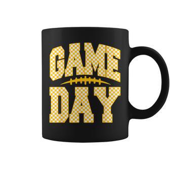 Game Day Football Season Football Mama Girl Black Gold Vibes Coffee Mug | Seseable UK