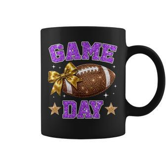 On Gameday Football We Wear Purple And Gold Sports Spirit Coffee Mug | Seseable UK