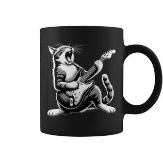 Gato Mecedora Con Guitarra Disfrutando De La Experiencia Musical Taza de café - Regaloses