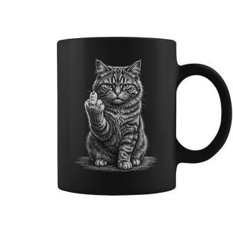 Gato Tabbyarcástico Gesto Audaz Actitud Graciosa Humor In Mangas Taza de café - Regaloses