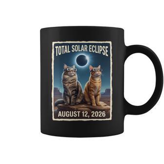Gatos Eclipseolar Total Con Gafas 2026 Agosto Manga Larga Taza de café - Regaloses