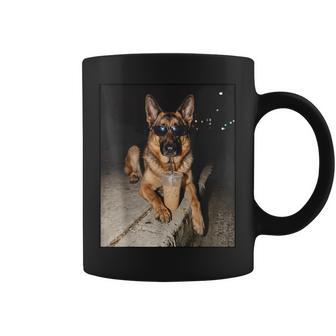 German Shepherd Drinking Iced Coffee Animal Meme Coffee Mug | Seseable UK
