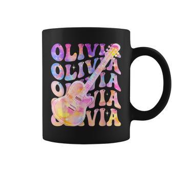 Girl Retro Olivia First Name Personalized Groovy 80'S Coffee Mug - Thegiftio UK