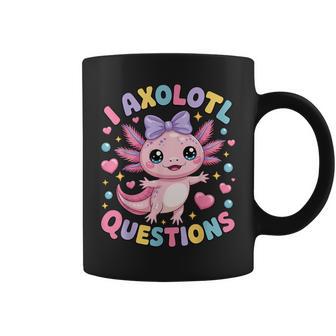 Girls I Axolotl Questions Coquette Bow Axolotl Kawaii Coffee Mug - Thegiftio UK