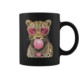 Glam Leopard With Bubblegum Boujee Feline Animal Sassy Coffee Mug - Thegiftio UK