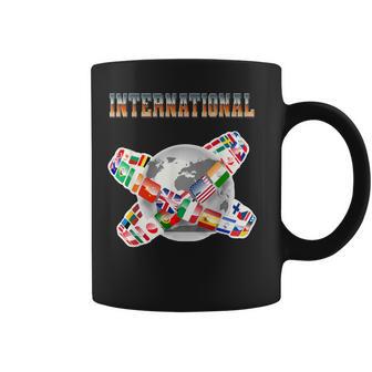 Globe Terrestre International Avec Drapeaux Du Monde Tasse - Cadeauxyz