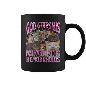 God Gives His Most Powerful Hemorrhoids Cat Meme For Women Coffee Mug - Thegiftio UK