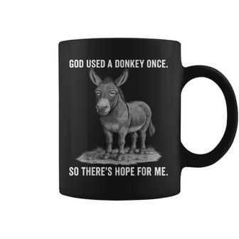 If God Used A Donkey He Can Use Me Christian Quote Graphic Coffee Mug - Thegiftio UK