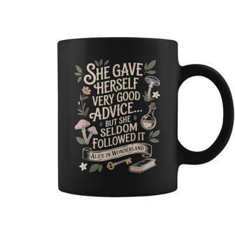Very Good Advice Alice In Wonderland Quote Coffee Mug - Thegiftio UK