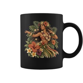 Gracieuse Danseuse Hawaïenne Avec Fleurs D'hibiscus Tasse - Cadeauxyz