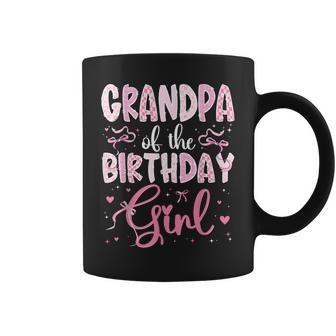 Grandpa Of The Birthday Girl Matching Pink Coquette Bow Coffee Mug | Seseable UK