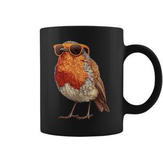 Graphique Amusant Rouge-Gorge À Lunettes Tasse - Cadeauxyz