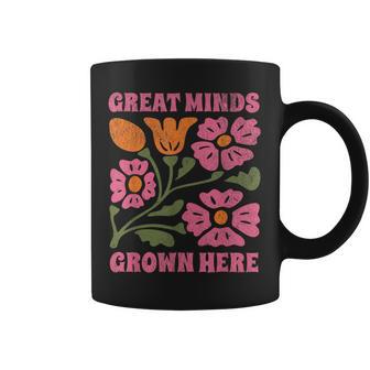 Great Minds Grown Here Retro Floral Girl Coffee Mug - Thegiftio UK