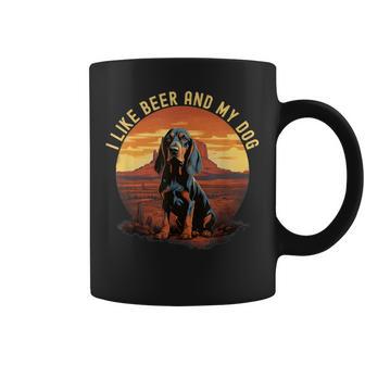Me Gusta La Cerveza Y Mi Perro Amante De Los Perros Retrointage Taza de café - Regaloses