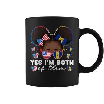 Half Bajan American Barbados Flag America Usa Girls Kids Coffee Mug - Thegiftio UK