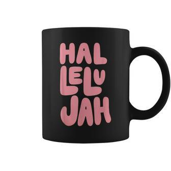 Hallelujah Cute Christian Groovy Bubble Font Jesus Praise Coffee Mug - Thegiftio UK
