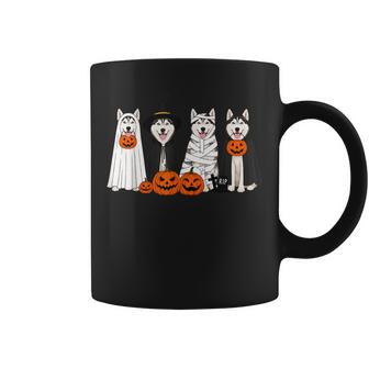 Halloween Husky Dog Spooky Costume Pumpkin Coffee Mug | Seseable UK