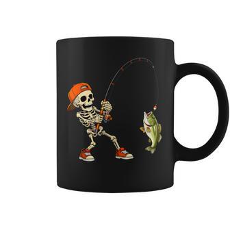 Halloween Skeleton Fishing Bass Fisherman Spooky Coffee Mug - Thegiftio UK