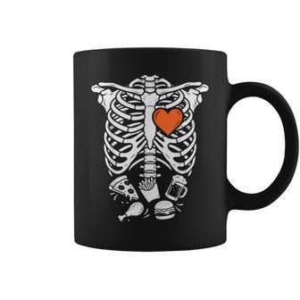 Halloween Skeleton Pregnancy Xray Dad Pizza Coffee Mug | Seseable UK