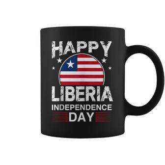 Happy Liberia Independence Day Liberian Distressed Flag Coffee Mug - Thegiftio UK