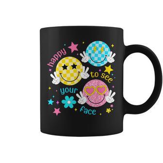 Happy To See Your Face Preppy Smile Face Back To School Coffee Mug - Thegiftio UK