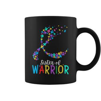 Hermana Del Guerrero Autismo Concientización Puzzle Cinta Hermana Taza de café - Regaloses