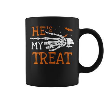 He's My Treat Skeleton Matching Couple Halloween Costume Coffee Mug - Thegiftio UK