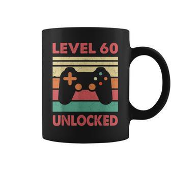 Hombre Nivel 60 Desbloqueado –Intage 60 Cumpleaños Gaming Gamer Retro Taza de café - Regaloses