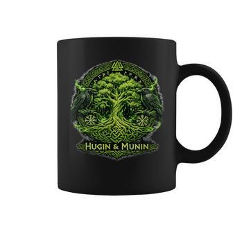 Hugin & Munin Los Cuervosikingos De Odin Celtasalhalla Cuervo Taza de café - Regaloses