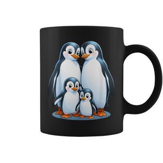 Illustration De Famille Animale Avec Manchots Tasse - Cadeauxyz