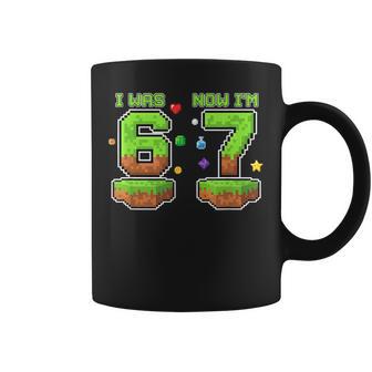 I Was Now I'm 6 7 Pixel Gamer Birthday Boys Retro Gaming Coffee Mug - Thegiftio UK