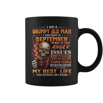 I'm Grumpy Old Man Born In September Skull Birthday Coffee Mug | Seseable UK