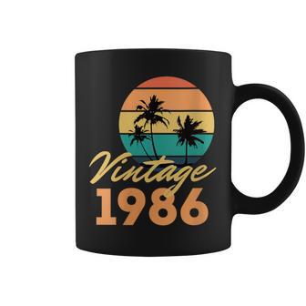 Intage 1986 Nació Cumpleaños Retro Cuello Taza de café - Regaloses