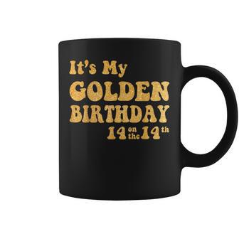 It's My 14Th Golden Birthday 14 Year Old Bday Kids Groovy Coffee Mug | Seseable UK