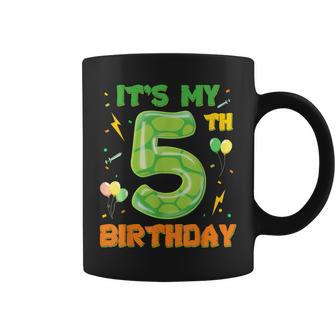 It's My 5Th Birthday Boys Kids Matching Turtle Party Theme Coffee Mug - Monsterry UK