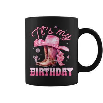 It's My Birthday Groovy Pink Western Cowgirl Birthday Girl Coffee Mug | Seseable UK