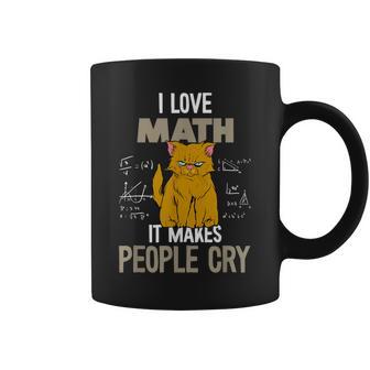 J'adore Les Maths Ça Fait Pleurer Les Gens Chat Professeur De Mathématiques Tasse - Cadeauxyz