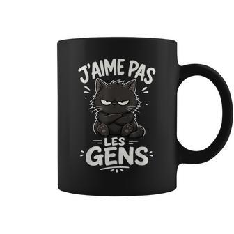 J'aime Pas Les Gens Humour Drole Chat Mignon Grognon Tasse - Cadeauxyz