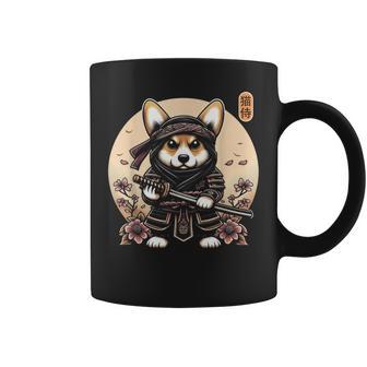 Japonésamurai Ninja Corgi Tatuaje Japonés Arte Kawaii Taza de café - Regaloses