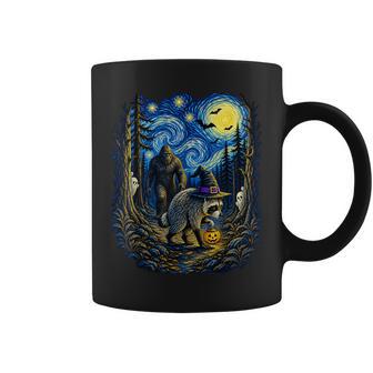 Jimothy Raccoon Bigfoot Boo Pumpkin Van Gogh Halloween Coffee Mug | Seseable UK