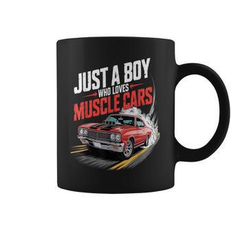 Just A Boy Who Loves Muscle Cars Classic Car Lover For Boys Coffee Mug | Seseable UK