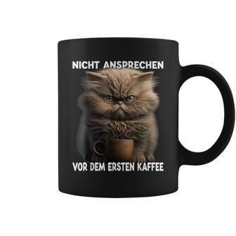 Katze Mit Kaffee Nicht Ansprechenor Dem Ersten Kaffee Tassen - Geschenkecke