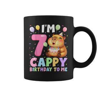 Kawaii Girl Capybara 7Th Birthday To Me Balloons Capy Cake Coffee Mug - Thegiftio UK
